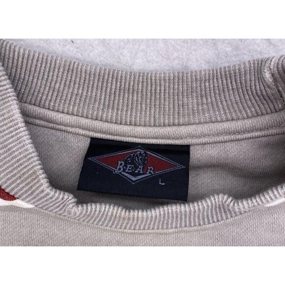 Bear SURF Boards Size Large Sweat Shirt Stripes Logo 1990's  Vintage Y2K FLAWS - Picture 7 of 15